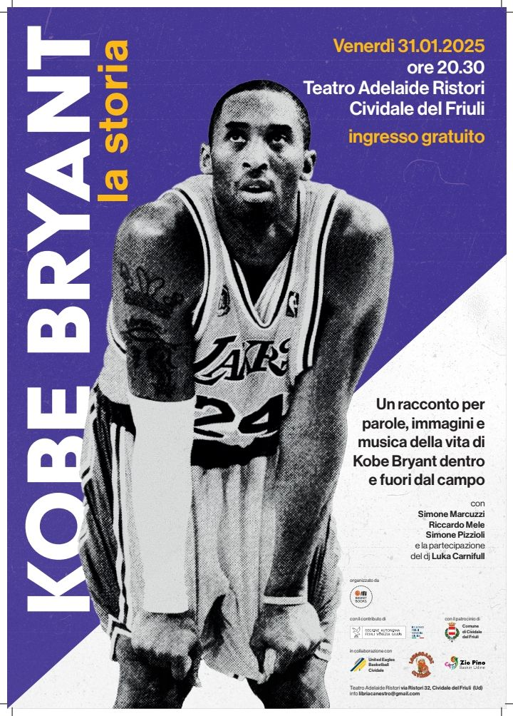 Una serata per approfondire la storia di KOBE BRYANT Cultura e sport insieme in un appuntamento da non perdere!